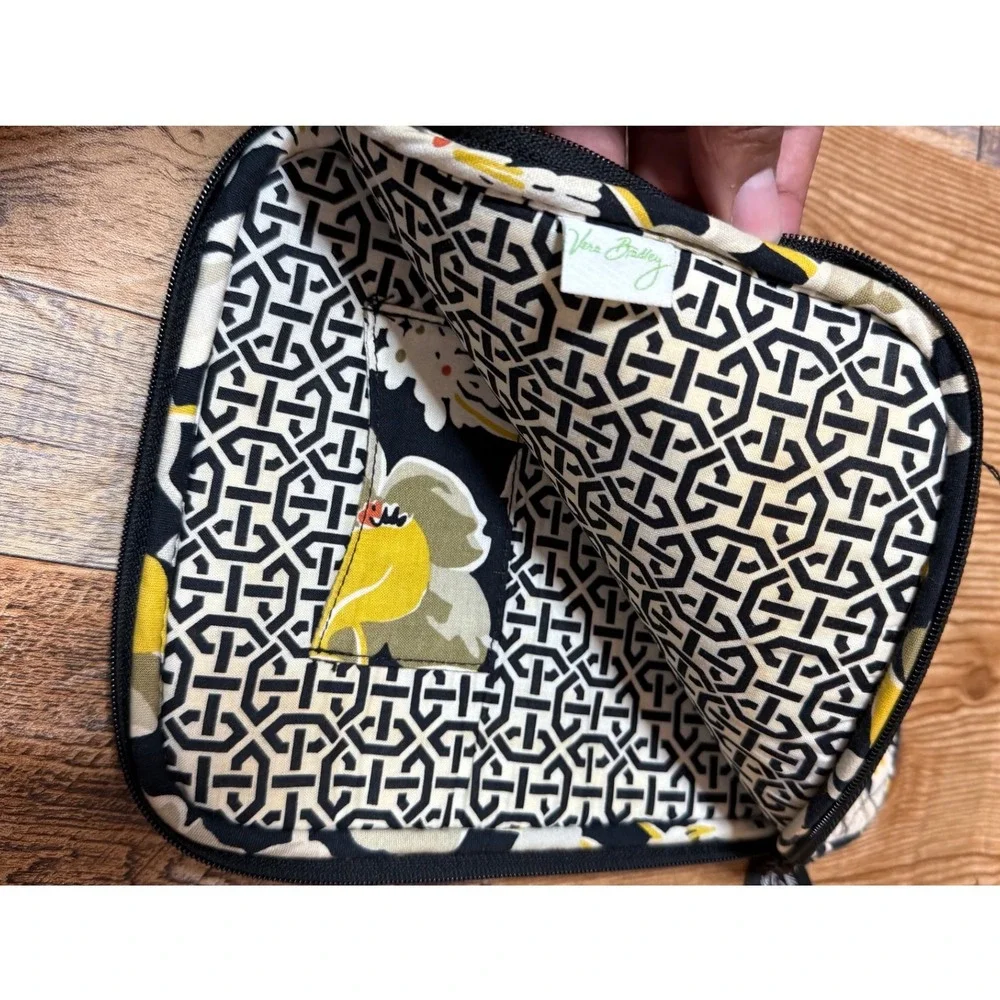 Vera Bradley Tech Case & Coin Purse Set – Yellow/Black‎ Floral – Quilted Cotton